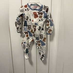 Magnetic Close Animal Print Kids Pajama Footies